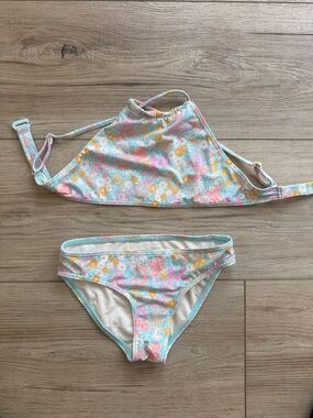 Billabong Kids Floral Halter Bikini - Pink, Yellow & Mint